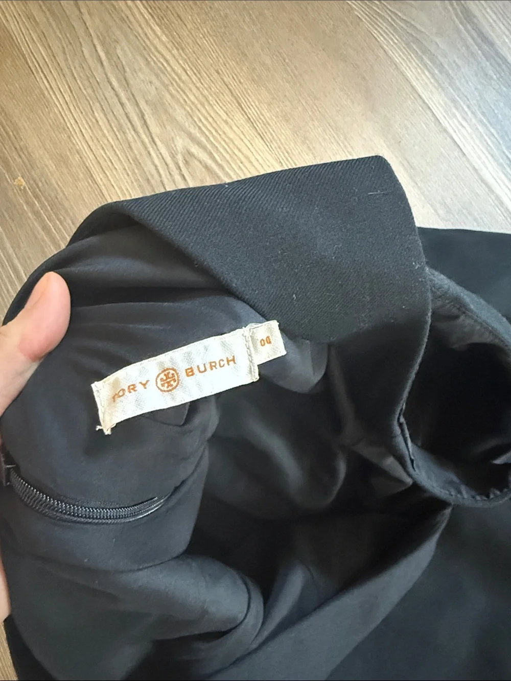 Tory Burch Fremont Wool Blend Black Wide Leg Jumpsuit Size 00